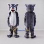 Custom Gray Purple and White Cat Mascot Costume Adult Full Body Suit for School Events