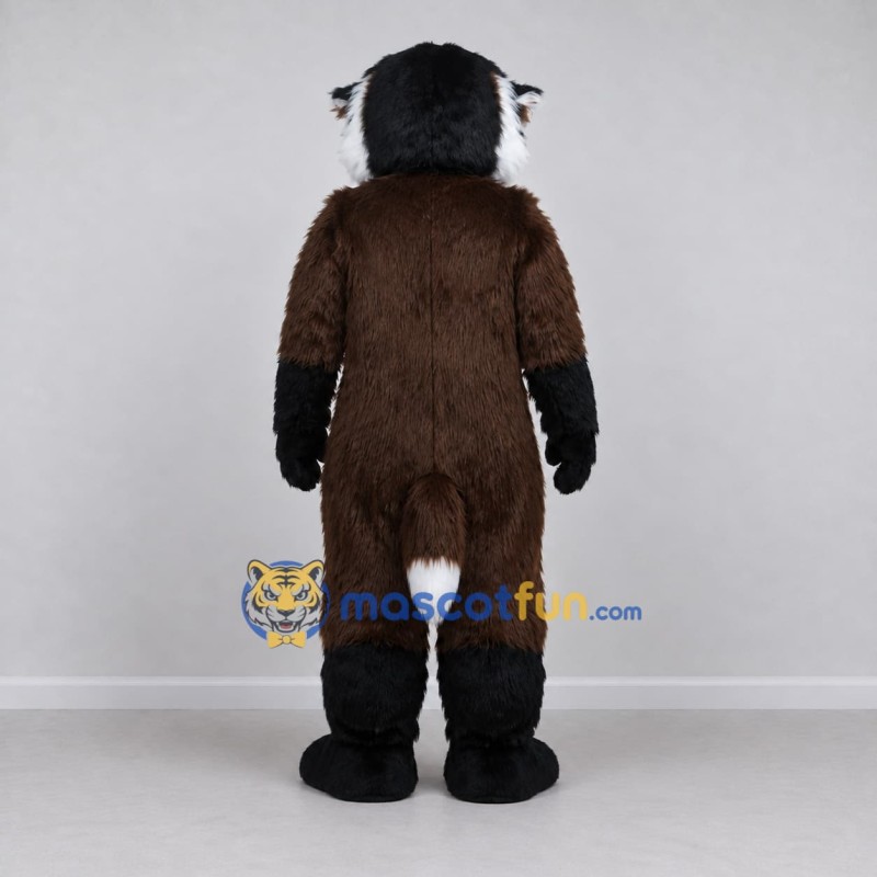 Custom Brown Black and White Animal Character Mascot Costume Adult Full Body Suit for School Events Custom Brown Black and White Animal Character Mascot Costume Adult Full Body Suit for School Events