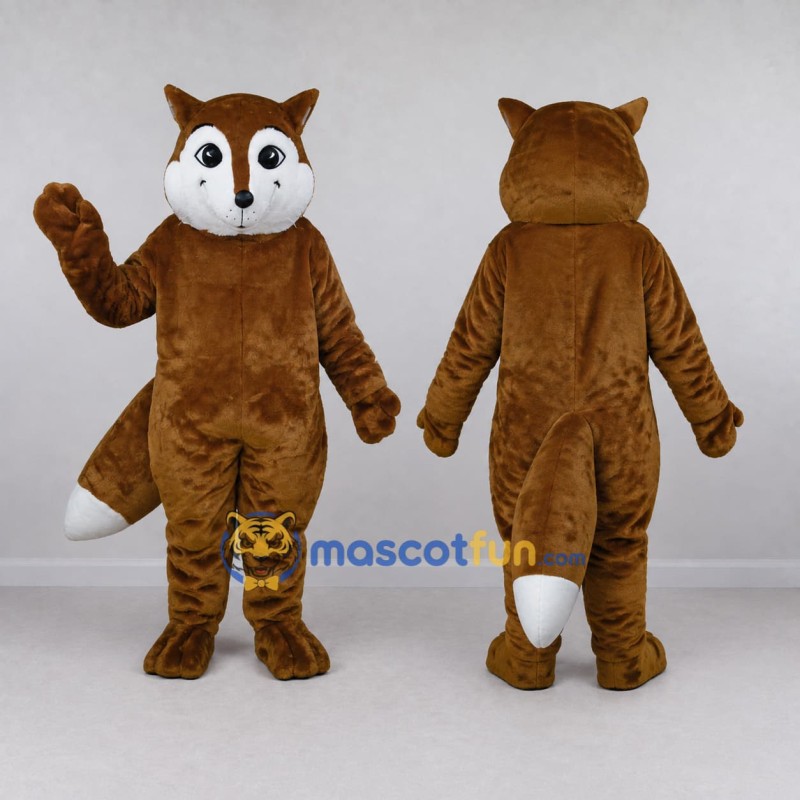 Custom Orange Brown and White Fox Mascot Costume Adult Full Body Suit for School Events Custom Orange Brown and White Fox Mascot Costume Adult Full Body Suit for School Events
