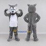 Custom Gray and White Wolf Mascot Costume Adult Full Body Suit for School Events