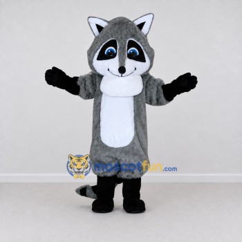 Custom Gray and White Raccoon Mascot Costume Adult Full Body Suit for School Events Custom Gray and White Raccoon Mascot Costume Adult Full Body Suit for School Events