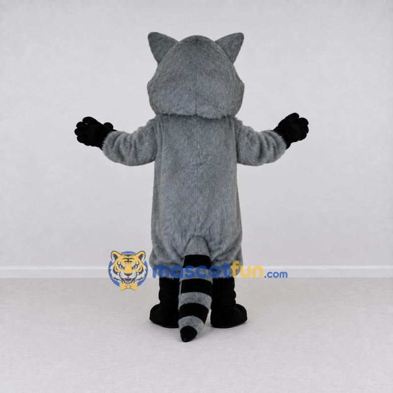 Custom Gray and White Raccoon Mascot Costume Adult Full Body Suit for School Events Custom Gray and White Raccoon Mascot Costume Adult Full Body Suit for School Events