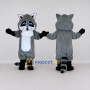 Custom Gray and White Raccoon Mascot Costume Adult Full Body Suit for School Events