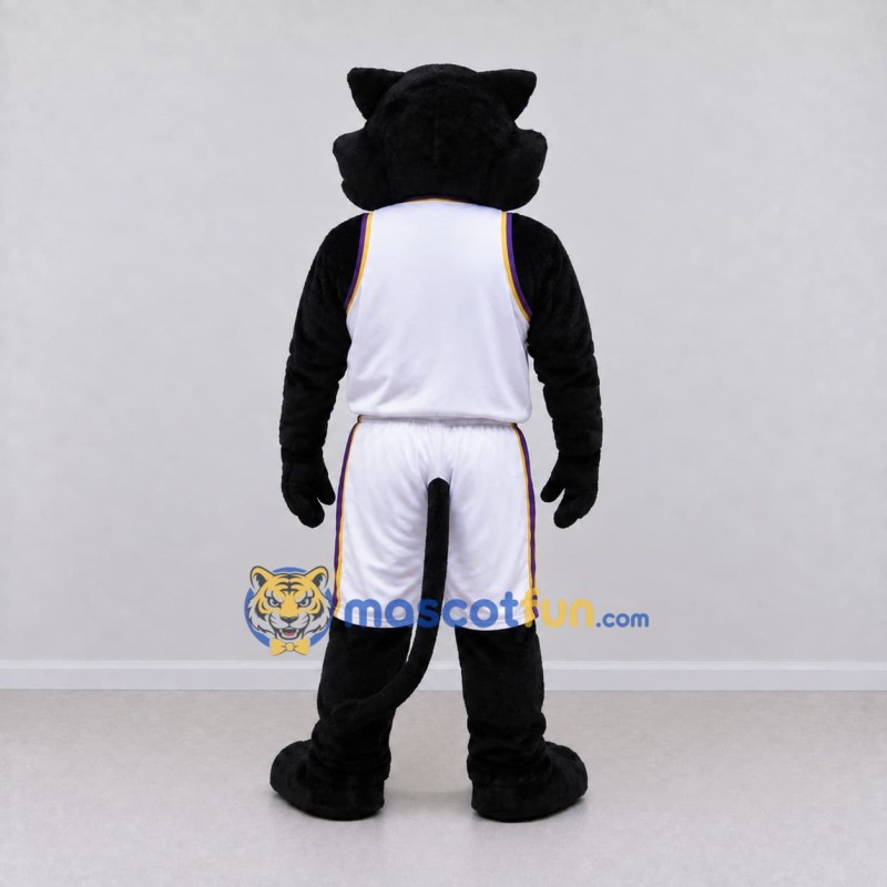 Custom Black and White Panther in Basketball Uniform Mascot Costume Adult Full Body Suit for Sports Events Custom Black and White Panther in Basketball Uniform Mascot Costume Adult Full Body Suit for Sports Events