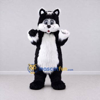 Custom Black and White Cat Mascot Costume Adult Full Body Suit for School Events Custom Black and White Cat Mascot Costume Adult Full Body Suit for School Events
