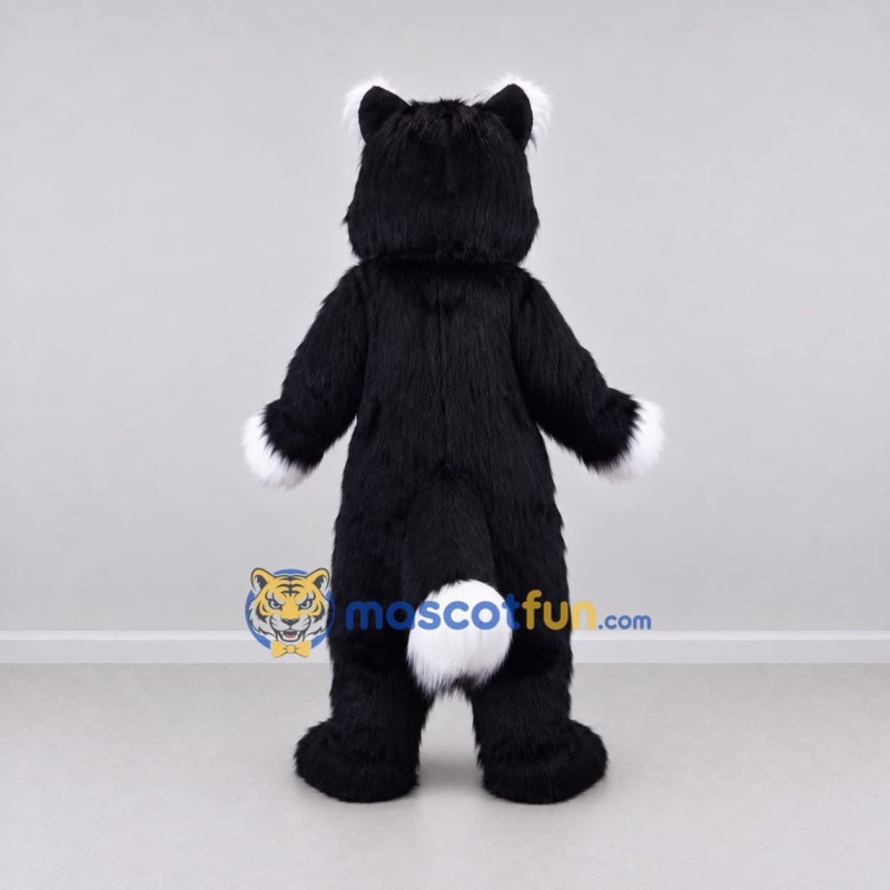 Custom Black and White Cat Mascot Costume Adult Full Body Suit for School Events Custom Black and White Cat Mascot Costume Adult Full Body Suit for School Events