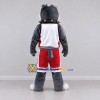 Custom Gray White and Red Bulldog in Sportswear Mascot Costume Adult Full Body Suit for Sports Events Custom Gray White and Red Bulldog in Sportswear Mascot Costume Adult Full Body Suit for Sports Events