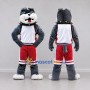 Custom Gray White and Red Bulldog in Sportswear Mascot Costume Adult Full Body Suit for Sports Events