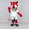 Custom Red Black and White Tiger in Sportswear Mascot Costume Adult Full Body Suit for Sports Events