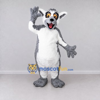 Custom Gray and White Ring Tailed Lemur Mascot Costume Adult Full Body Suit for Wildlife Events
