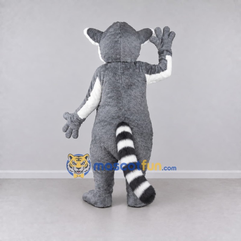 Custom Gray and White Ring Tailed Lemur Mascot Costume Adult Full Body Suit for Wildlife Events