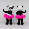 Custom Black White and Pink Panda Ballerina Mascot Costume Adult Full Body Suit for Dance Events Custom Black White and Pink Panda Ballerina Mascot Costume Adult Full Body Suit for Dance Events