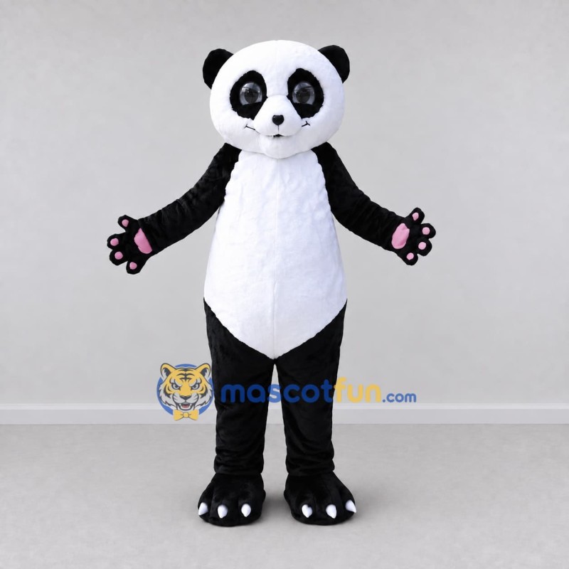 Custom Black and White Panda Mascot Costume Adult Full Body Suit for School Events Custom Black and White Panda Mascot Costume Adult Full Body Suit for School Events