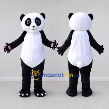 Custom Black and White Panda Mascot Costume Adult Full Body Suit for School Events