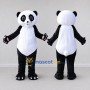 Custom Black and White Panda Mascot Costume Adult Full Body Suit for School Events