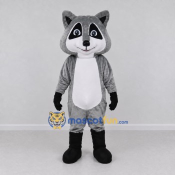 Custom Gray and White Raccoon Character Mascot Costume Adult Full Body Suit for School Events Custom Gray and White Raccoon Character Mascot Costume Adult Full Body Suit for School Events