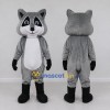 Custom Gray and White Raccoon Character Mascot Costume Adult Full Body Suit for School Events