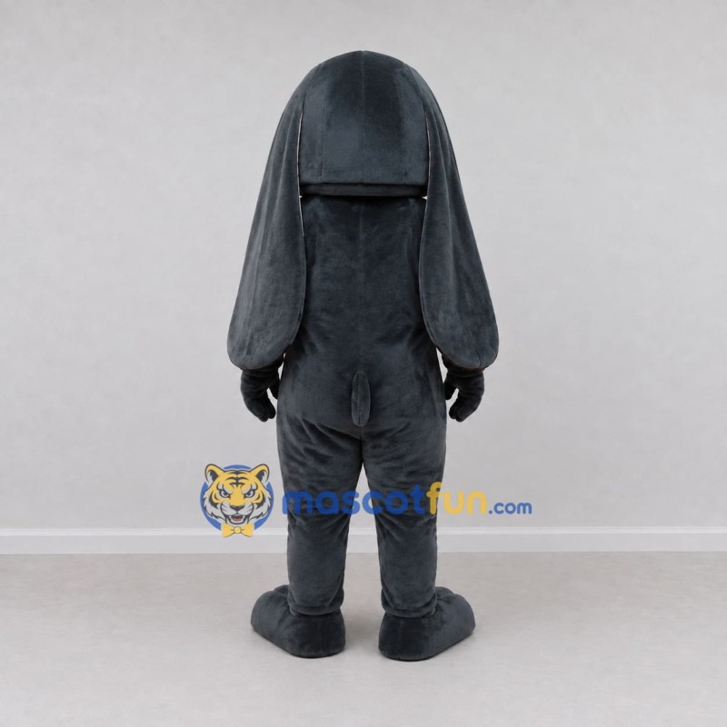 Custom Dark Gray and White Lop Eared Rabbit Mascot Costume Adult Full Body Suit for Easter Events