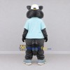 Custom Gray and Light Blue Raccoon in T Shirt Mascot Costume Adult Full Body Suit for School Events Custom Gray and Light Blue Raccoon in T Shirt Mascot Costume Adult Full Body Suit for School Events