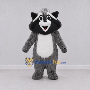 Custom Gray and White Raccoon Mascot Costume Adult Full Body Suit for Wildlife Events Custom Gray and White Raccoon Mascot Costume Adult Full Body Suit for Wildlife Events