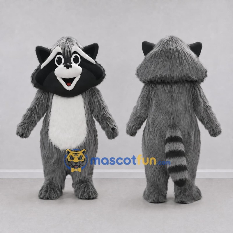 Custom Gray and White Raccoon Mascot Costume Adult Full Body Suit for Wildlife Events Custom Gray and White Raccoon Mascot Costume Adult Full Body Suit for Wildlife Events