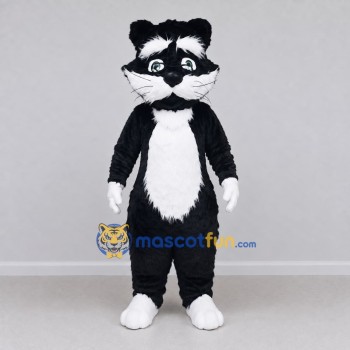 Custom Black and White Cat Mascot Costume Adult Full Body Suit for School Events Custom Black and White Cat Mascot Costume Adult Full Body Suit for School Events