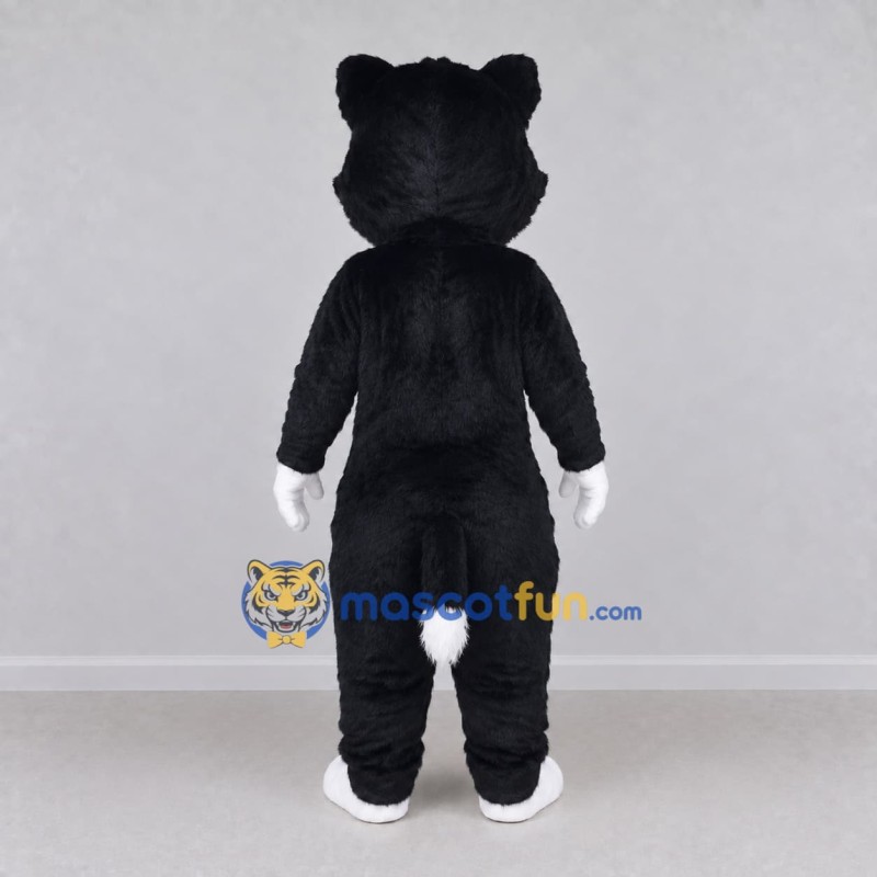 Custom Black and White Cat Mascot Costume Adult Full Body Suit for School Events Custom Black and White Cat Mascot Costume Adult Full Body Suit for School Events
