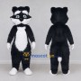 Custom Black and White Cat Mascot Costume Adult Full Body Suit for School Events