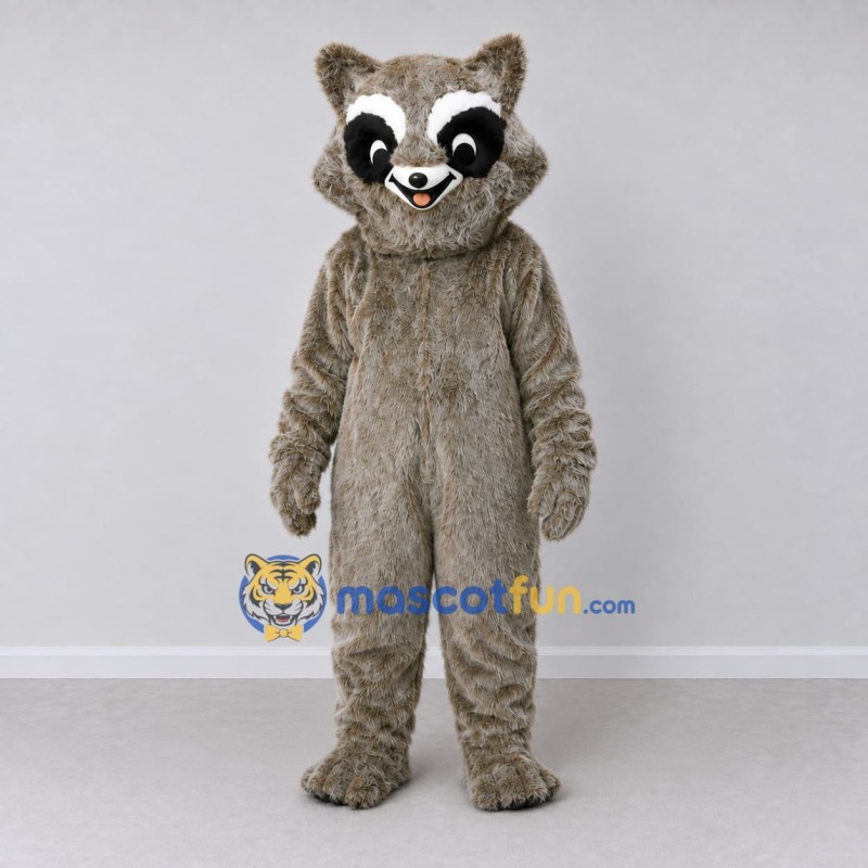 Custom Gray Brown Raccoon Mascot Costume Adult Full Body Suit for Wildlife Events Custom Gray Brown Raccoon Mascot Costume Adult Full Body Suit for Wildlife Events