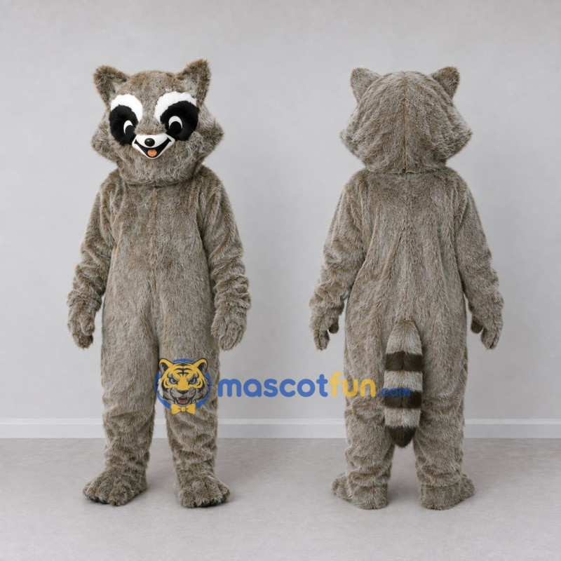 Custom Gray Brown Raccoon Mascot Costume Adult Full Body Suit for Wildlife Events Custom Gray Brown Raccoon Mascot Costume Adult Full Body Suit for Wildlife Events