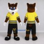 Custom Brown White and Yellow Fox in Sportswear Mascot Costume Adult Full Body Suit for Sports Events