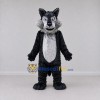 Custom Dark Gray and Black Wolf Mascot Costume Adult Full Body Suit for School Events