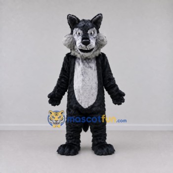 Custom Dark Gray and Black Wolf Mascot Costume Adult Full Body Suit for School Events Custom Dark Gray and Black Wolf Mascot Costume Adult Full Body Suit for School Events