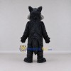 Custom Dark Gray and Black Wolf Mascot Costume Adult Full Body Suit for School Events