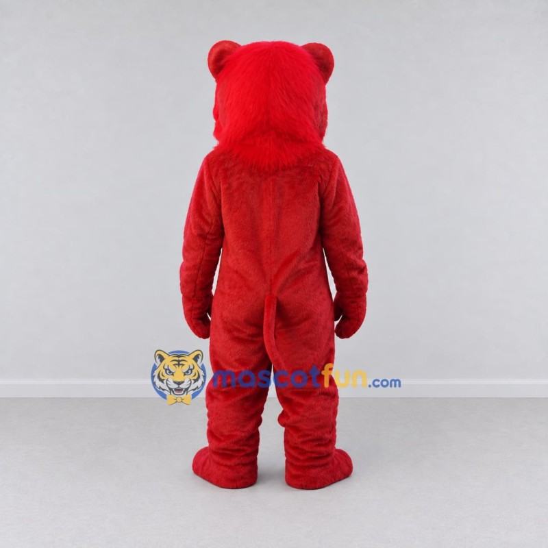 Custom Red Muscular Big Cat Mascot Costume Adult Full Body Suit for Sports Events
