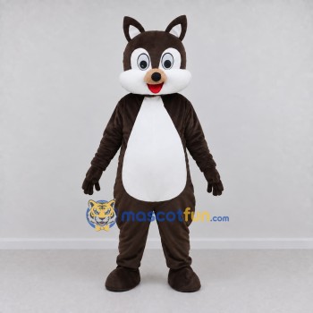 Custom Brown and White Cat Character Mascot Costume Adult Full Body Suit for School Events
