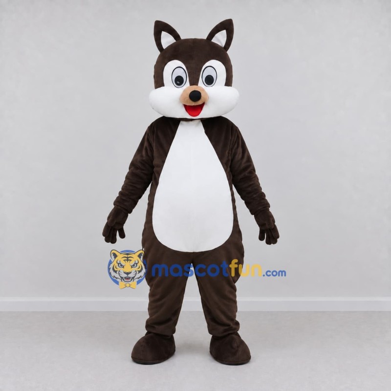 Custom Brown and White Cat Character Mascot Costume Adult Full Body Suit for School Events Custom Brown and White Cat Character Mascot Costume Adult Full Body Suit for School Events