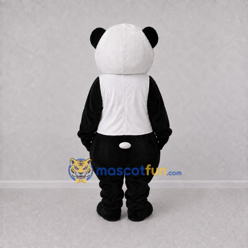 Custom Black and White Panda Mascot Costume Adult Full Body Suit for School Events Custom Black and White Panda Mascot Costume Adult Full Body Suit for School Events