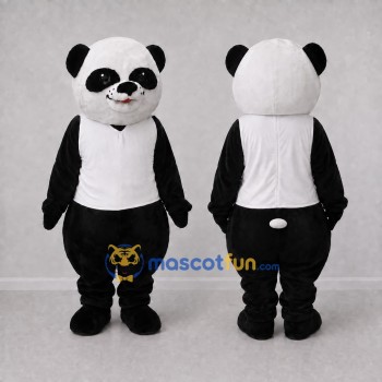 Custom Black and White Panda Mascot Costume Adult Full Body Suit for School Events