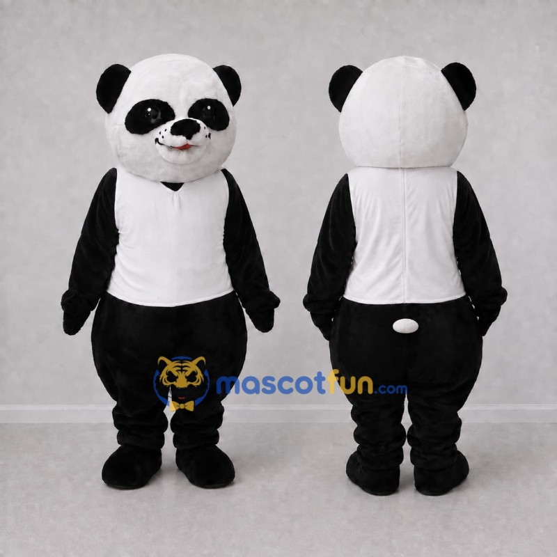 Custom Black and White Panda Mascot Costume Adult Full Body Suit for School Events Custom Black and White Panda Mascot Costume Adult Full Body Suit for School Events