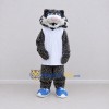 Custom Gray and White Leopard in Sportswear Mascot Costume Adult Full Body Suit for Sports Events Custom Gray and White Leopard in Sportswear Mascot Costume Adult Full Body Suit for Sports Events