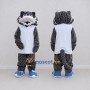 Custom Gray and White Leopard in Sportswear Mascot Costume Adult Full Body Suit for Sports Events