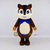 Custom Brown Cream and Blue Chipmunk with Bow Tie Mascot Costume Adult Full Body Suit for School Events