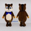 Custom Brown Cream and Blue Chipmunk with Bow Tie Mascot Costume Adult Full Body Suit for School Events