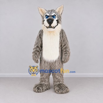 Custom Gray and Cream Wolf Mascot Costume Adult Full Body Suit for School Events Custom Gray and Cream Wolf Mascot Costume Adult Full Body Suit for School Events