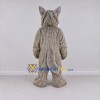 Custom Gray and Cream Wolf Mascot Costume Adult Full Body Suit for School Events Custom Gray and Cream Wolf Mascot Costume Adult Full Body Suit for School Events