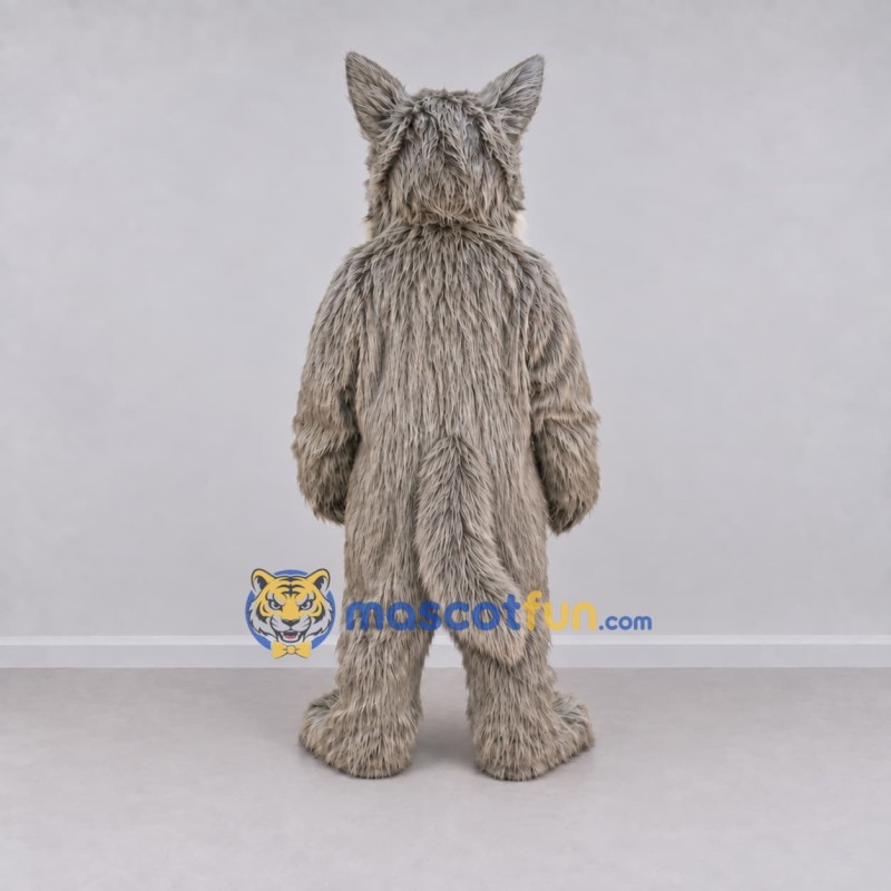 Custom Gray and Cream Wolf Mascot Costume Adult Full Body Suit for School Events Custom Gray and Cream Wolf Mascot Costume Adult Full Body Suit for School Events