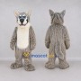 Custom Gray and Cream Wolf Mascot Costume Adult Full Body Suit for School Events