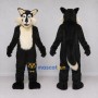 Custom Black and Cream Wolf Mascot Costume Adult Full Body Suit for School Events