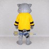 Custom Gray and Yellow Raccoon in Sportswear Mascot Costume Adult Full Body Suit for Sports Events Custom Gray and Yellow Raccoon in Sportswear Mascot Costume Adult Full Body Suit for Sports Events